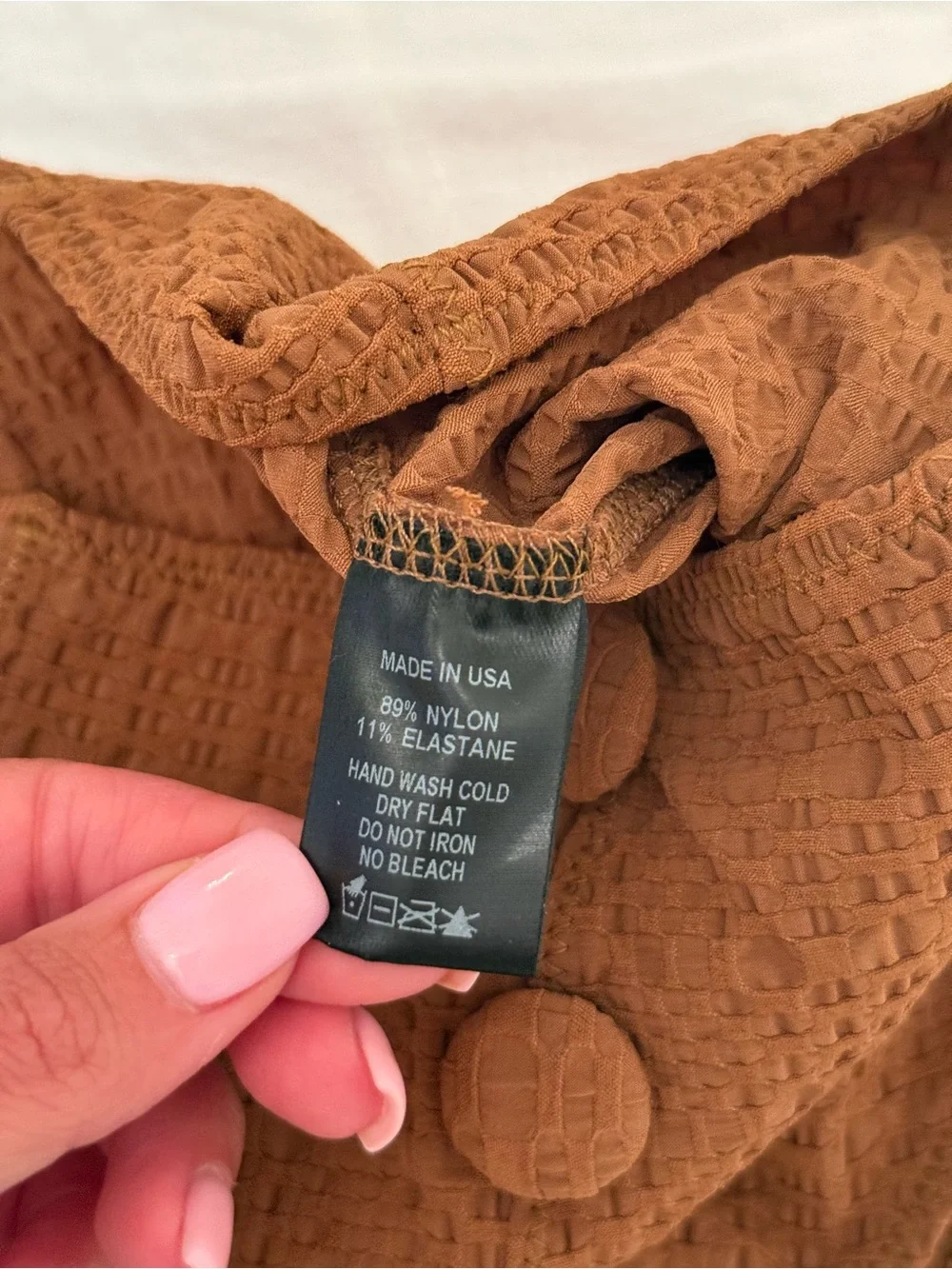 LISA MARIE FERNANDEZ the balconette high-waist bikini in caramel seersucker
